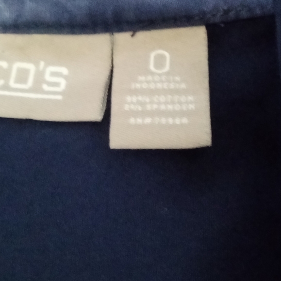 Chico's Navy Blazer with White Stitching - Picture 5 of 5